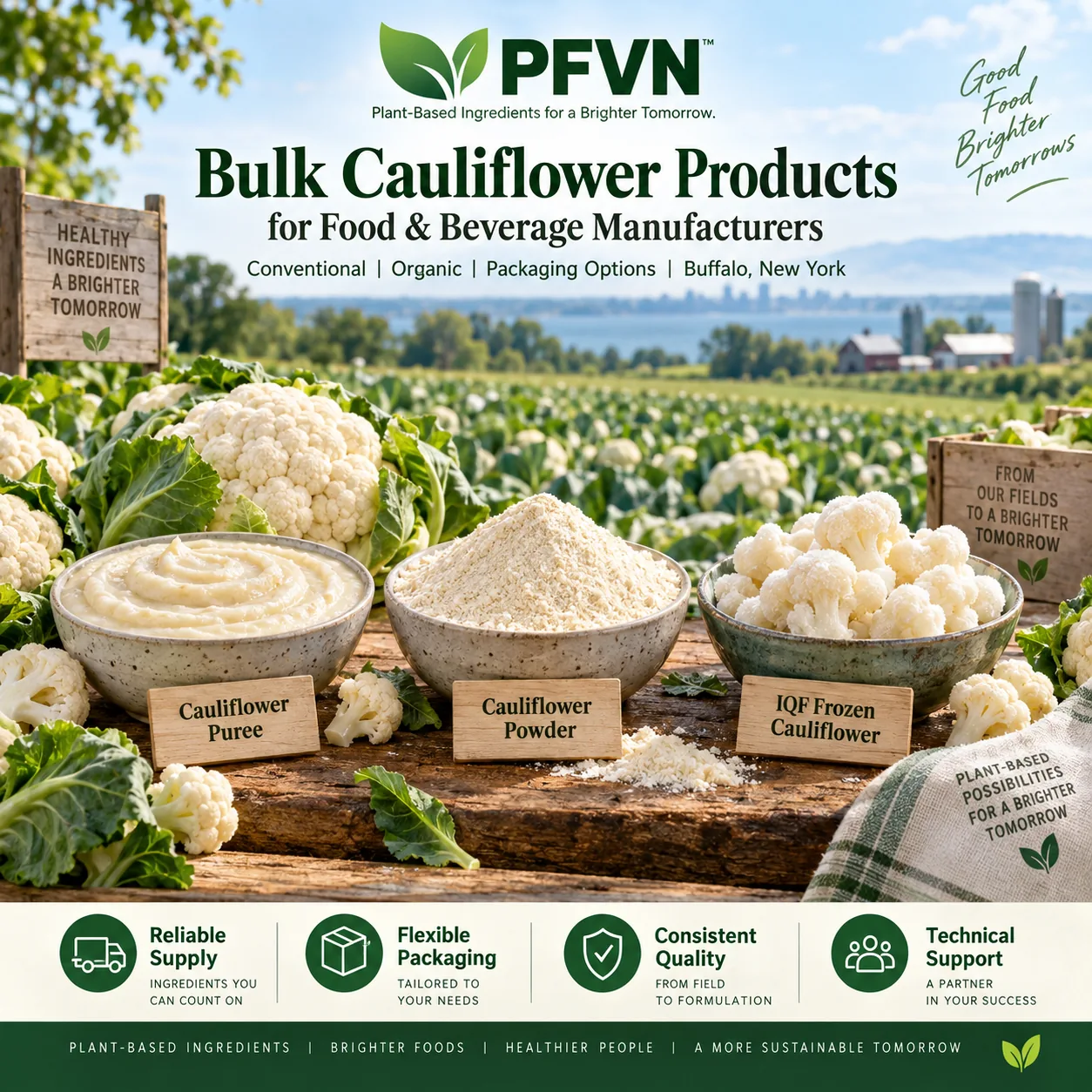 Cauliflower iqf frozen for industrial manufacturing